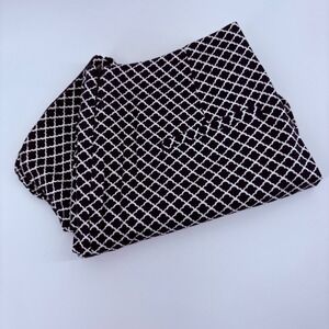 Talbots Petites Navy White Trellis Geometric Ankle Pants 2P Stretch